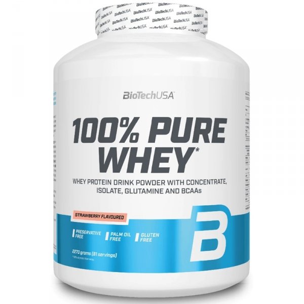 BioTech USA 100% Pure Whey napój białkowy (truskawka)  -  2,27kg