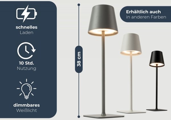 Lampka LED wbudowany akumulator kolory Classbach C-TL 4025 (szary)