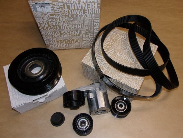 Original  kit de courroie d'alternateur Renault Laguna III 3.0DCI avec poulie , 7701479031