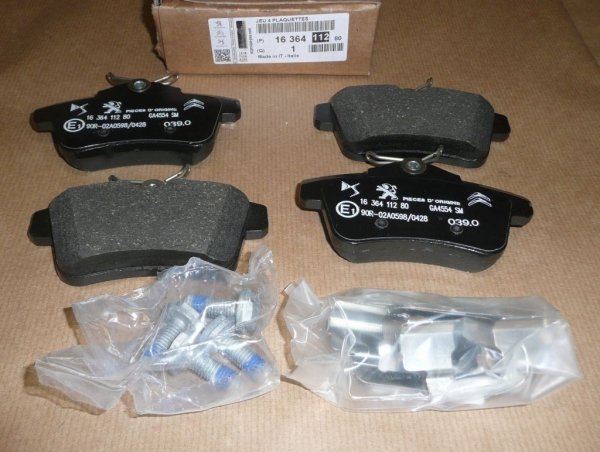 PLAQUETTES DE FREIN Citroen C4 II, DS4/5, Peugeot 308, 508 ARRIÈRE =1647873880 - CHANGEMENT DE RÉFÉRENCE  ,  1636411280