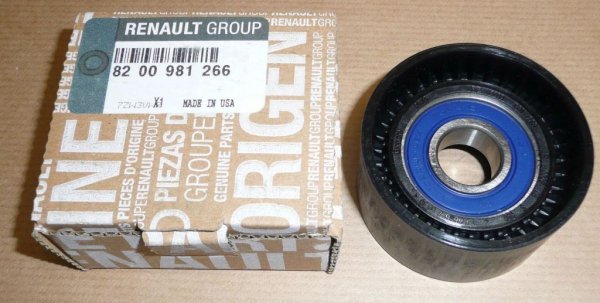 Original  Galet tendeur de courroie trapézoïdale Renault Espace, Renault Laguna, Renault Master, Renault Trafic II 1.9D-2.0D diam.12/60 haut.31 , 8200981266