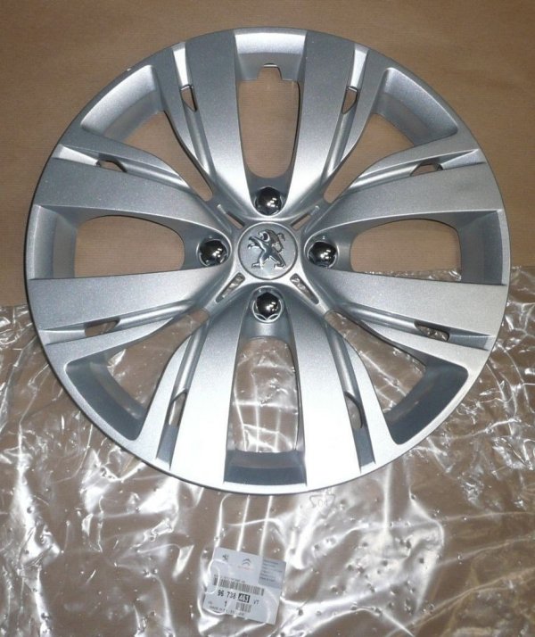Origine Enjoliveur de roue 15 pouces Chrome NIVEAU2 Peugeot 208 I, 96738463VT