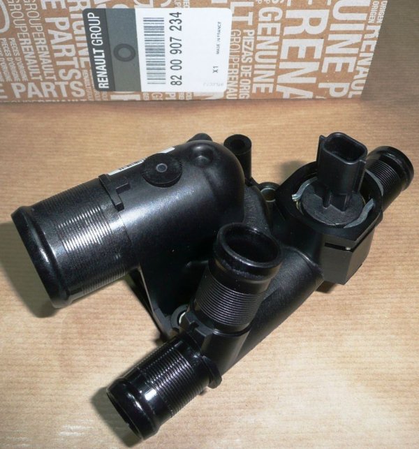Original  Boîtier de thermostat Renault Espace IV 2.0DCI Renault Laguna II,III,Renault Mégane II,Renault Scénic II,Renault Vel Satis,Renault Trafic II , 8200907234