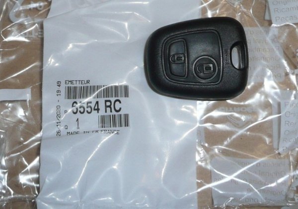 ORIGINAL Télécommande à distance Peugeot 2 boutons 307, 6554RC, 6554.RC