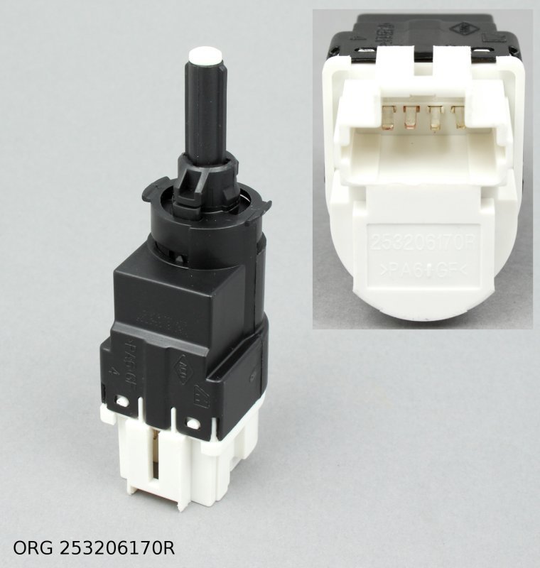 original interrupteur de pédale de frein interrupteur, feu stop 4 broches Renault Dacia, 253206170R, 7700842697, 7700414986