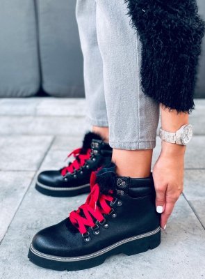 Botki traperki czarne TATIANA BLACK