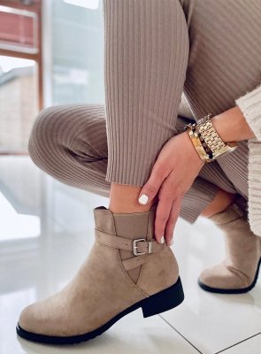 Botki damskie TOUREL KHAKI SUEDE