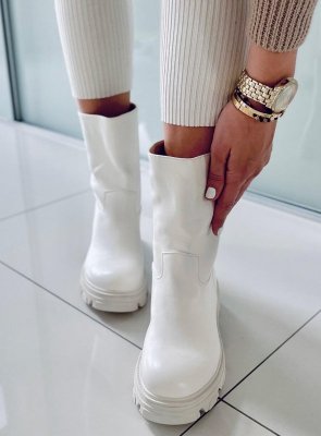 Botki z prostą cholewką STEVENS WHITE