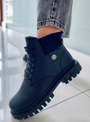 Botki traperki damskie ATOMIC BLACK