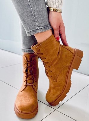 Workery sznurowane ZOE CAMEL