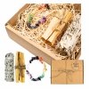 Prezentowy zestaw oczyszczający z Palo Santo, Białą Szałwią i bransoletką z kamieni 7 czakr.