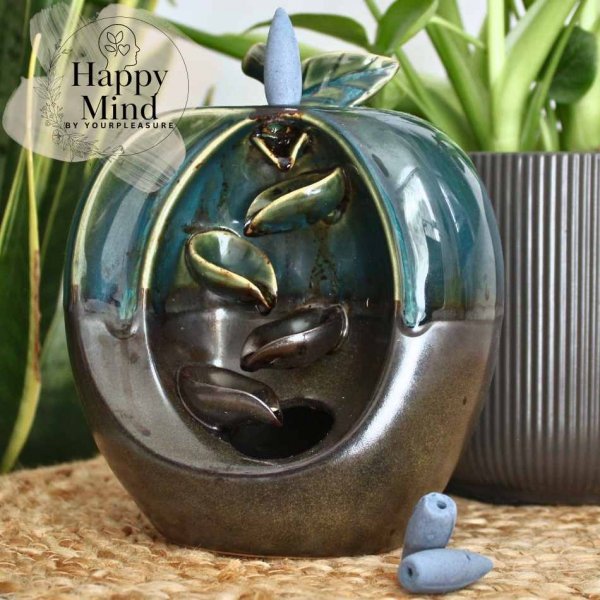 Kadzidełka stożkowe Backflow Happy Mind - piżmo na podstawce