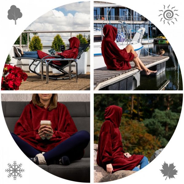 Bluzair - Bluza koc - Bordowy