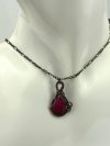 Agat – damski wisiorek miedziany 3.4x2.2 cm, łańcuszek miedziany 44 plus 5 cm, waga 7.5 grama, rękodzieło
