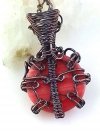 Agat  - zawieszka miedziana 3.7x2.4 cm, znak Byka - zdjęcie od spodu