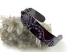 Damska bransoletka miedziana z ametystem, obwód 17 cm - regulowany, waga 17 gram, rękodzieło