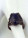 Lapis lazuli - damski pierścionek z drutu miedzianego 