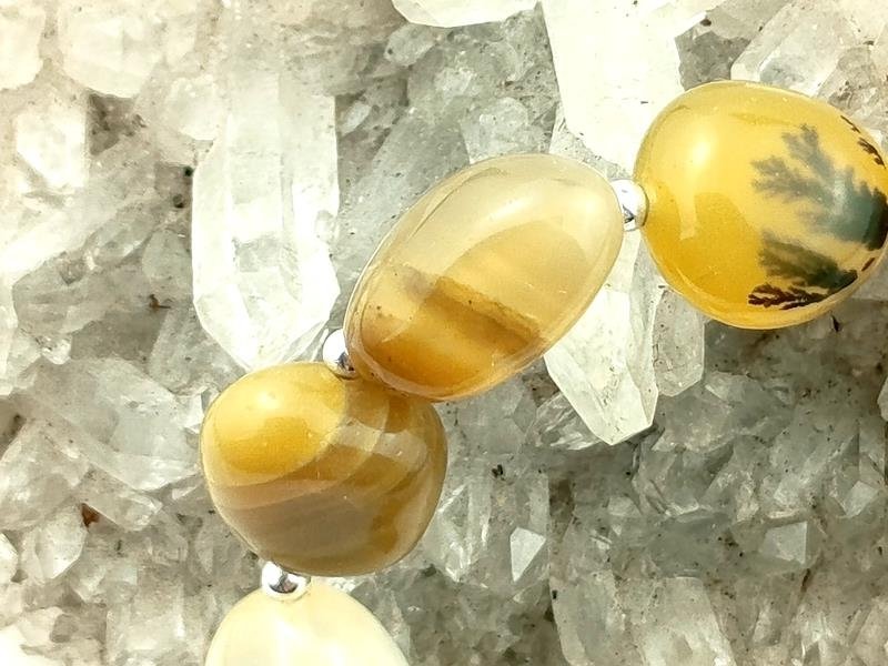 Prezent z okazji 14 rocznicy ślubu - bransoletka na podwójnej gumce z opalem żółtym