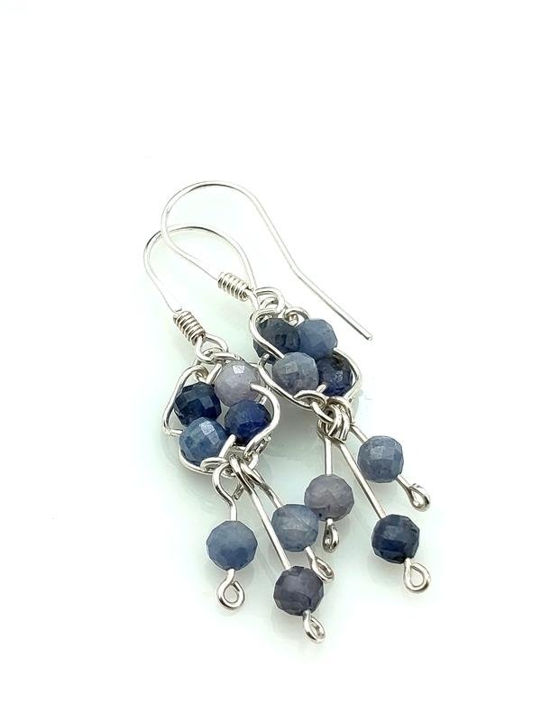 Kolczyki ze srebra z tanzanitem dla znaku Bliźniąt, Wagi, Strzelca, Ryb i Barana