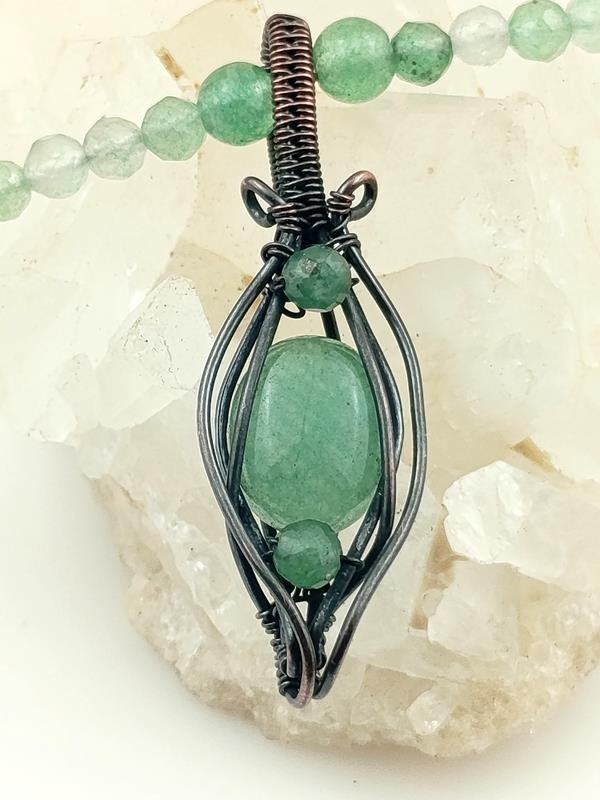 Naszyjnik z awenturynem - znak Barana, Bliźniąt, Byka, Strzelca, Ryb, Skorpiona, Koziorożca i Raka