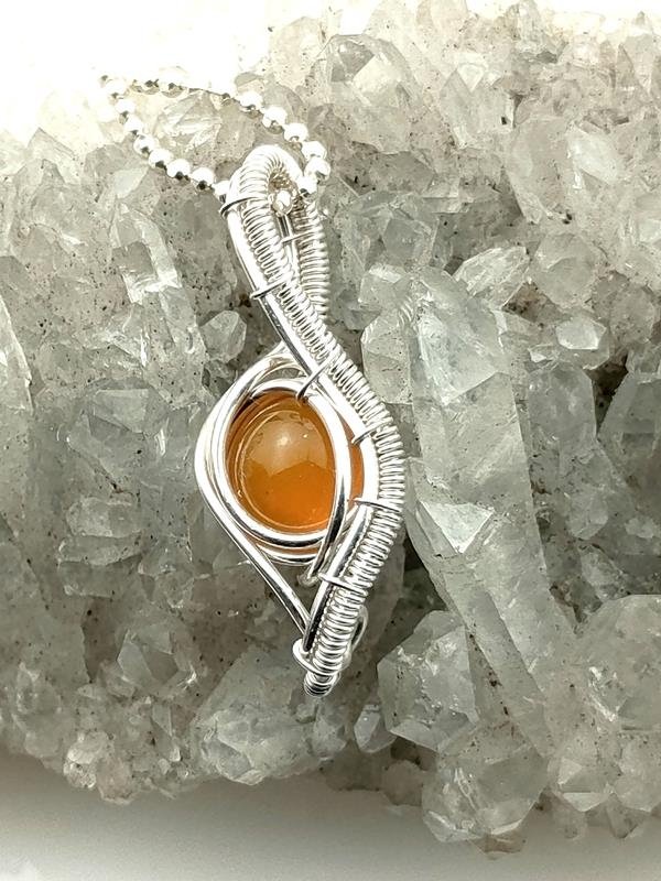 Wisiorek srebro Ag999 z agatem dla ekologa, tancerza, stomatologa