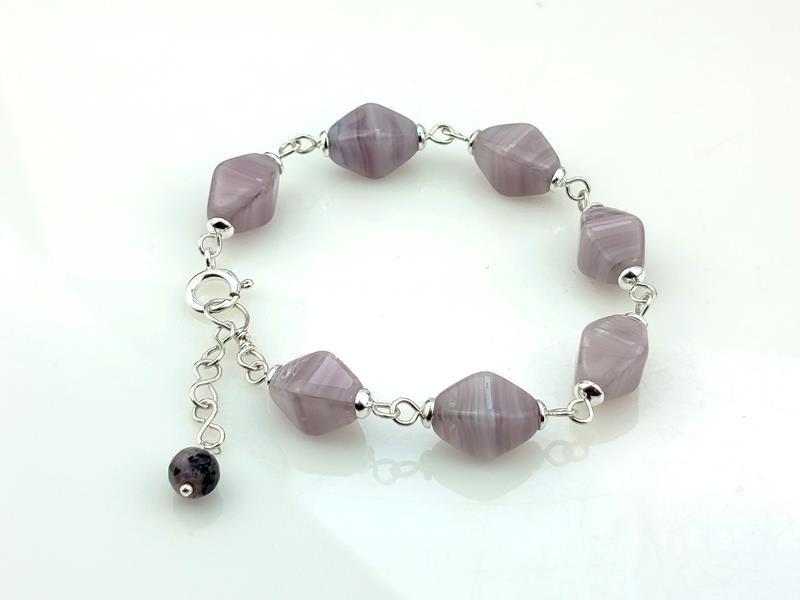 Bransoletka ze srebra z jadeitem dla kupca, bankiera, menedżera finansów