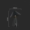 Lampka Biurkowa Nocna V-TAC 3W LED 24cm Ładowanie USB Ściemnianie Czarna VT-1051 3000K-6000K 200lm