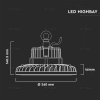 Oprawa V-TAC LED High Bay SAMSUNG CHIP 100W 120st 120Lm/W 1-10V VT-9-114 5000K 12000lm 5 Lat Gwarancji