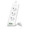 Przedłużacz LINEA PRO XC 3gn+3USB/1USB-C/1,5m/Zu+W biały Kobi