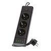 Przedłużacz LINEA PRO XC 3gn+3USB/1USB-C/3m/Zu+W czarny Kobi