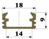 Profil P2I natynkowy anodowany inox 1m