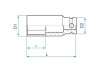 NASADKA DŁUGA UDAROWA CIENKOŚCIENNA 1/2 22mm x 80mm, 6-kąt King Tony