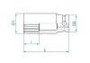 NASADKA DŁUGA UDAROWA CIENKOŚCIENNA 1/2 10mm x 80mm, 12-kąt King Tony