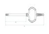 KLUCZ TRZPIENIOWY L TORX T6 x 45mm King Tony