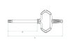 KLUCZ TRZPIENIOWY T TORX T8 x 45mm King Tony
