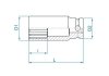 NASADKA DŁUGA UDAROWA CIENKOŚCIENNA 1/2 18mm x 80mm, 12-kąt King Tony