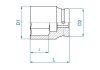 NASADKA DŁUGA UDAROWA 1 CALOWA 1-1/8 x 90mm, 6-kąt King Tony