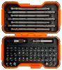 Zestaw bitów 54 szt. sześciokątne, płaskie, Phillips, Pozidriv, Robertson, TORX z otworem, kolorowe TORX BAHCO