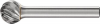 Frez trzpien. z weglika spiekanego, kulisty 1210, stal nierdz. 6mm 12x10,8mm Pferd