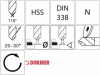 Wiertlo krete HSS DIN338N6,9mm 118G typ N 4xD A002 TiN Tip DORMER