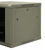 Szafa wisząca niedzielona 19'' 9U, niezmontowana, drzwi blacha/ szkło, 600x600x500mm szer./gł./wys. (w zestawie: półka