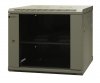 Szafa wisząca niedzielona 19'' 9U, niezmontowana, drzwi blacha/ szkło, 600x600x500mm szer./gł./wys. (w zestawie: półka