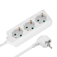 Przedłużacz 3 gniazda 2m typu niemieckiego bez przełącznika (3x1,5mm) Rebel biały 
