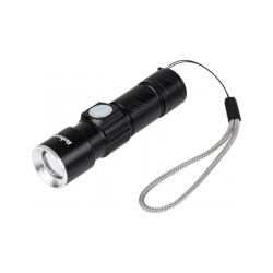 Latarka aluminiowa  3W  (ZOOM,  wtyk  USB)