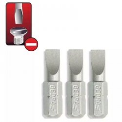 Końcówki wkrętakowe płaskie SL6.5x25mm, 3szt blister
