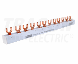 Listwa połączeniowa - widełkowa, max. 63A, 230/400VAC, 3P, 12modul, 215mm (TFSS-3V-12)