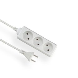 Przedłużacz 3gn/1,5m/Bu/1mm biały Elgotech
