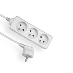 Przedłużacz 3gn/1,5m/Zu/1,5mm biały Elgotech