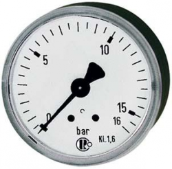 Manometr,z przylaczem tylnym centrycznym 50mm 0-10 barow G1/4 RIEGLER