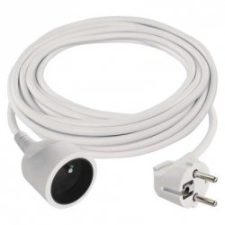 Przedłużacz 5 m / 1 gniazdo / biały / PVC / 1 mm2